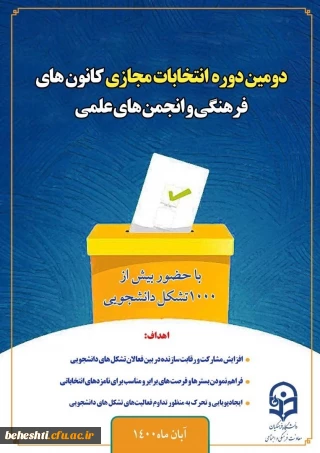 برگزاری انتخابات کانون های فرهنگی و انجمن های علمی