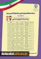 برنامه حضور رشته ها در مرحله منطقه ایی یازدهمین جشنواره تدریس برتر 5