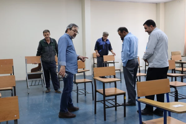 آماده سازی مرکز شهید بهشتی جهت برگزاری آزمون عملی کنکور هنر دانشگاه فرهنگیان 1404 5